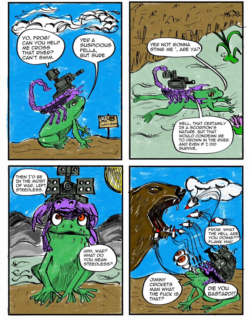 frog and scorpion